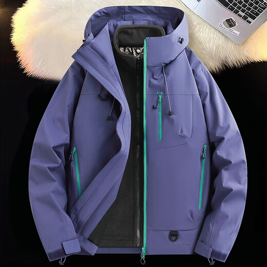 JEEP SPIRIT Jeep Jacket Down Jacket Three-in-one Men's and Women's Jackets Men's Group Purchase Couple Jacket Clothes Men's Mountaineering Fluorescent Yellow Three-in-One L