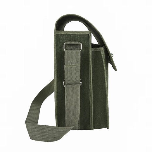 Thick encrypted canvas double-layer tool bag for electricians, carpenters, bricklayers, large, medium, small, multi-functional storage pockets, multi-functional double-layer large 45*19*38, green thickened and wear-resistant