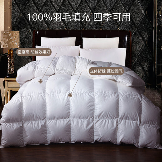 Nanjiren 100% cotton 100% feather quilt double thickened spring, autumn and winter quilt thickened winter quilt core 200*230cm6Jin [Jin equals 0.5 kg]