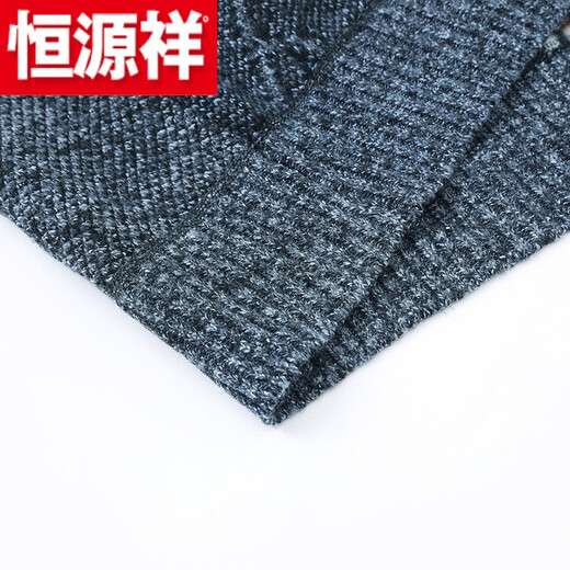 Hengyuanxiang (HYX) middle-aged and elderly men's velvet thickened sweater cardigan for the elderly and grandpa knitted sweater coat loose large size warm dad wear high-end brand special price broken code dark gray high-end brand special price broken code 180/96A