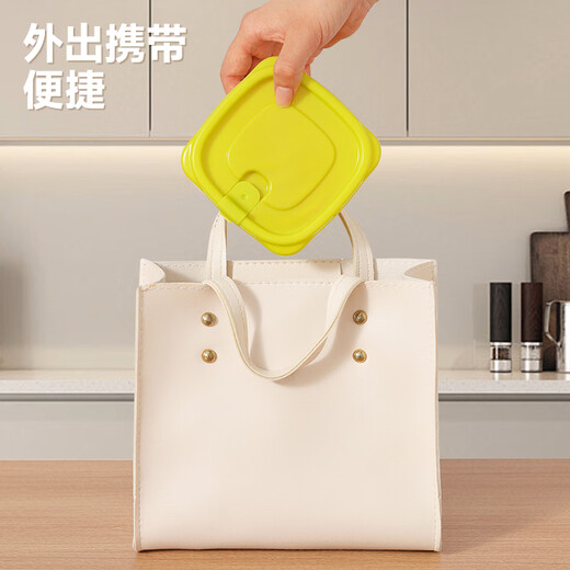 Camellia (CHAHUA) plastic crisper food grade heatable large capacity disposable fast food box picnic packaging box soup bowl fruit 1200ML green 2 pack