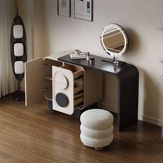 Dingzhou makeup dressing table Italian minimalist design storage cabinet bedroom modern simple retractable high-end desk makeup table 100CM dressing table + makeup stool