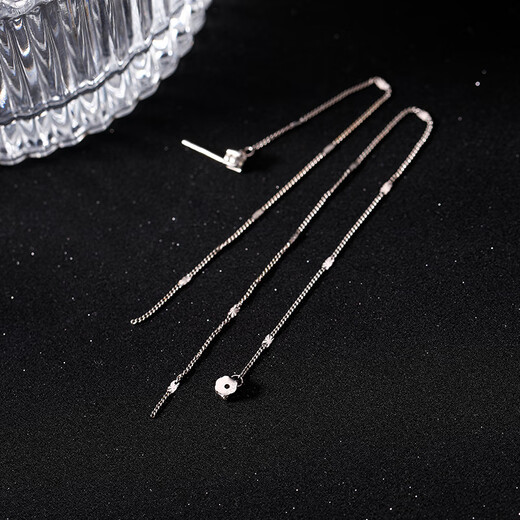 Yinao (yinao) 925 sterling silver ear wire women's summer style tassel fairy super long earrings female forest style super fairy niche design earrings long ear chain