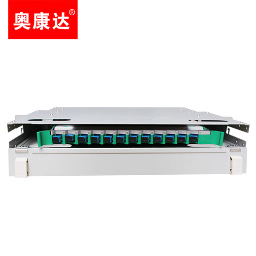 奥康达 电信级SC FC LC ODF光纤配线架单模加厚抽拉式机架式熔纤盘终端盒熔接盘光纤法兰盘 12153 SC12芯12口ODF光纤配线架