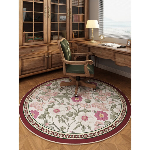 Gudie round carpet American retro reading area study table study computer chair swivel chair living room bedroom Y-Perry Dais-round diameter 80CM suitable for four-legged stool study chair