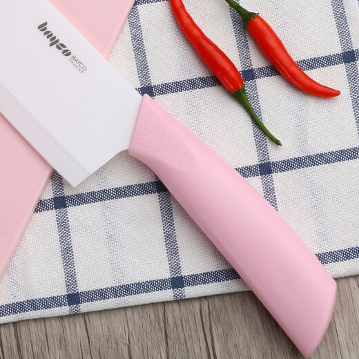 拜格（BAYCO） 菜刀陶瓷刀家用免磨刀粉色6寸切片刀切肉刀婴儿辅食工具BD8034