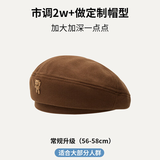 XUEXIMAN (XUEXIMAN) Japanese retro cartoon bear brown woolen beret for women with fashionable temperament painter hat for women