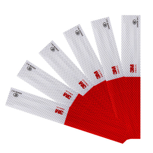 3M车身反光条 国标3C认证983D棱镜汽车货车反光标识 车贴 10片3米SN 国标983D半切款10片3米