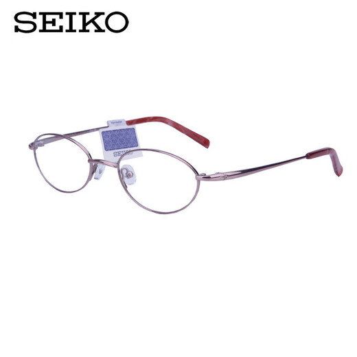 SEIKO LOCESSES Cadre Business Small Frame Titanium Lunes Titres pour femmes Lunes optiques Myopie Lunes Lumières anti-Blue H02027 GOLD ROSE 38 Single Frame (avec boîtier miroir en tissu miroir)