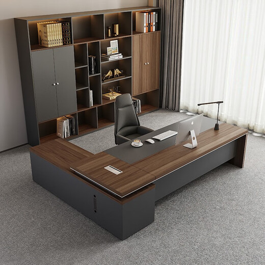 Shuxuan (SHUXUAN) boss desk office desk simple modern executive desk president desk manager desk office furniture office desk and chair combination 1.8 meters boss desk + side cabinet