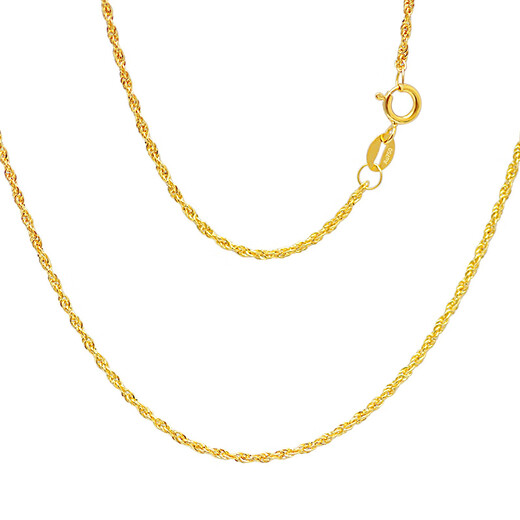 Issa Vera 18k gold necklace for women twist gold hemp rope chain K gold real gold for women authentic Au750 twisted rope chain versatile clavicle chain 18k gold twist necklace about 0.6-0.7 grams 45cm