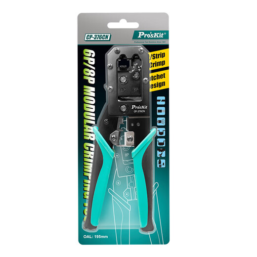 Baogong (Pro sKit) network cable pliers Internet phone crystal head crimping pliers 6P/8P household labor-saving ratchet stripping fitter CP-376CN