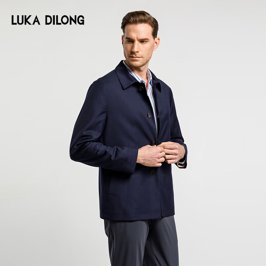 Luca Dilon 100% Sheep Wool Spring and Autumn New Light Business Executive Jacket Casual Versatile Jacket for Men Royal Blue L (50)