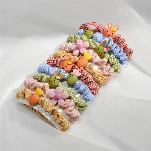 Chimera (CHIMERA) 10 pack high elasticity does not damage hair children's large intestine hair band hair rope rubber band girls hair tie rubber band hair accessories