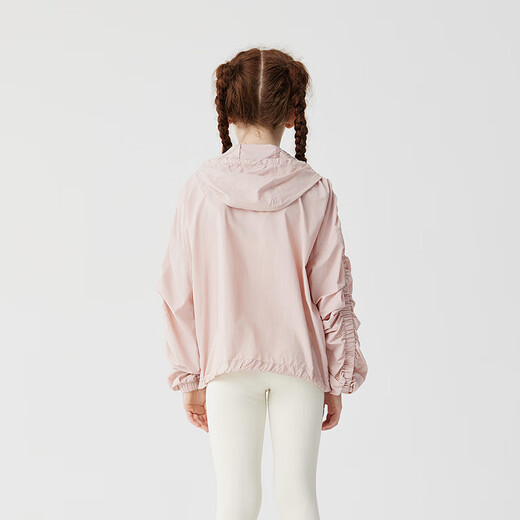 Jollybean丨Children's sun protection jacket 25 summer new style girls leather label silhouette loose sports sun protection jacket dirty pink 170 cm