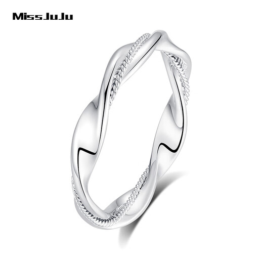 Miss JuJu Platinum Möbius Ring Men's PT950 Platinum Simple Plain Ring 10# 2.2-2.4g