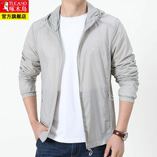 Woodpecker (TUCANO) sun protection clothing for men, summer thin coat, anti-UV, breathable and lightweight outdoor shirt, fishing thin anti-sun clothing, navy XL