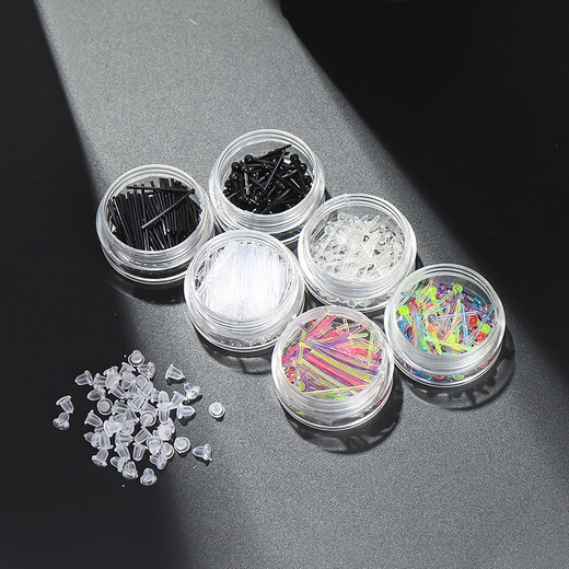 Dingjing is suitable for ear piercing earrings, women's plastic ear sticks, invisible transparent bean ear sticks, students' anti-clogging ear jewelry, no need to take off when sleeping, compact mini