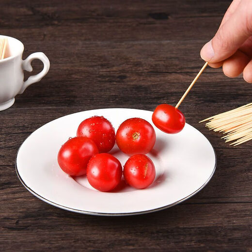 Disposable double-headed high-end bamboo toothpicks for toothpicking, snack fruit picks, hotel home fine toothpicks, bamboo toothpicks for toothpicking, double-headed toothpicks, hardcover 5 packs of 1000 pieces