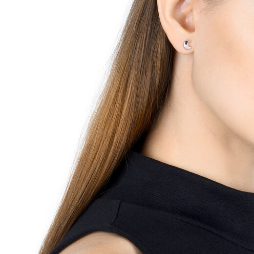 Chow Sang Sang Pt950 platinum earrings moon platinum single-sided earrings for men and women 89815E pricing