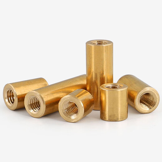 Bingneng Brass Extended Round Nut American Connection Stud Host Circuit Board Isolation Column Inch Round Connector Nut 6#-32*Length 5*Width 5 Threads (20 pcs