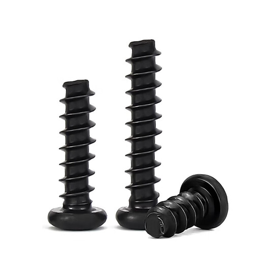 Jinchao PB hard iron carbon steel black round head cross flat tail self-tapping screw pan head small screw M1-M3M5mm M3*14 (200 pieces)