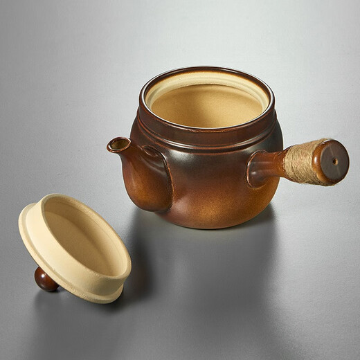 Yihutea (YIHUTEA) stove-cooked teapot, ceramic kettle, kiln-changing teapot, coarse ceramic teapot, household outdoor kettle, heat-resistant kettle, wood-burning four-season side handle kettle 850ml