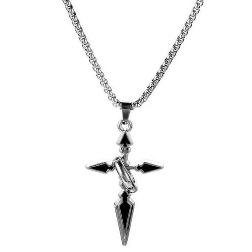 Wind Valley Bird Cross Pendant Men's Necklace Men's Trendy Brand Versatile Chain Accessories Boys' Trendy Necklace Cross Necklace