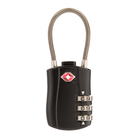Jasit 3-digit password lock TSA lock padlock small lock soft steel wire overseas customs clearance suitcase suitcase backpack gym cabinet black