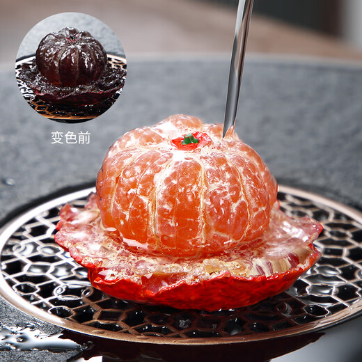 Xixi Taitai tea pet color-changing orange tea pet ornaments boutique can grow tea table tea set tea set tea play tea ceremony Zen tea ornaments color-changing full-open orange