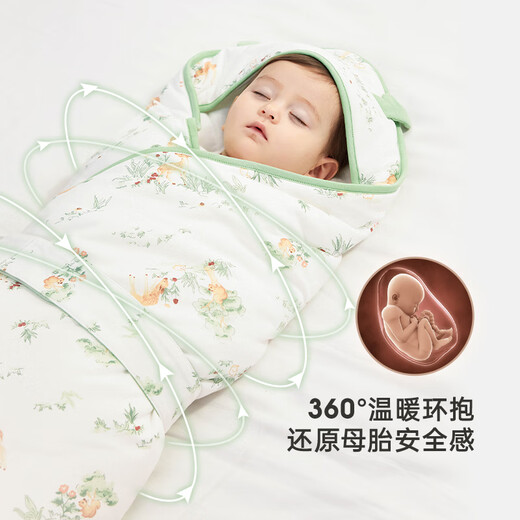 YEEHOO baby swaddle, four-season pure cotton delivery room swaddle, newborn baby anti-shock swaddle, Chunxun Shanye, recommended room temperature 18-22 90x90cm