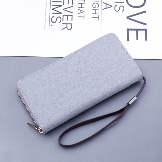 Changyin Canvas Cuthing Men's Long Zipper Gellet peut contenir le sac à main de téléphone mobile Summer Casual 2023 New Oxford Tissu 819 Canvas Handbag 12 Slots noir
