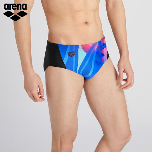Мужские трусы серии Arena (arena) source power с принтом, модные, не смущающие плавки для фитнеса, черные/синие (BKBU) XL