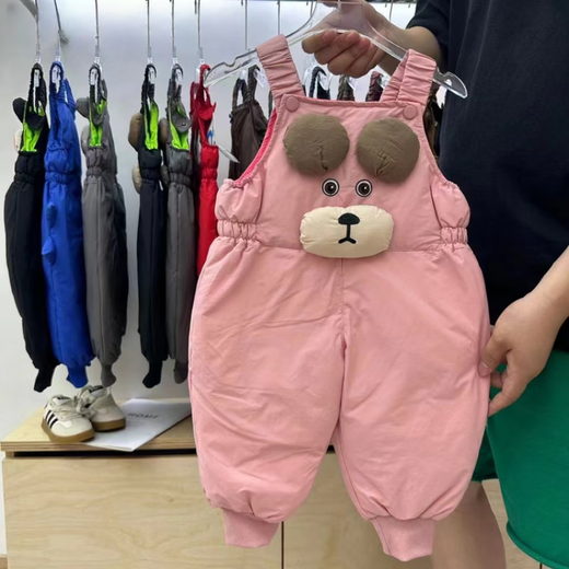 G.DUCKKIDS children's clothing girls' down pants winter 24 new children's pants winter windproof warm white duck down overalls baby C102 gray 100 size 2~3 years old 90-100cm