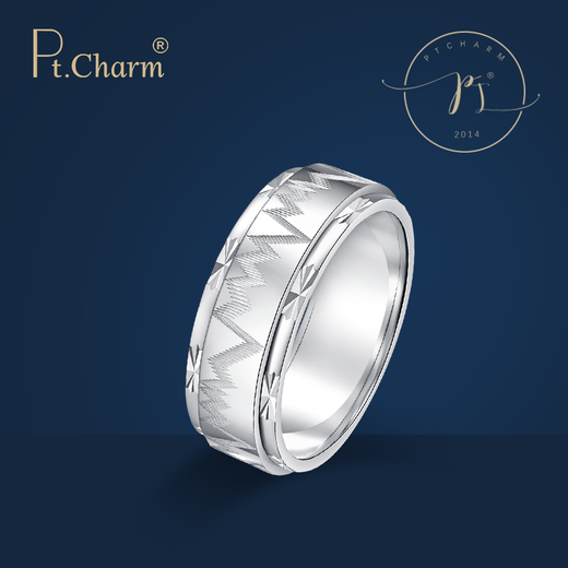 Pt.Charm new men's platinum pt950 ring, personalized and simple, men's love to run platinum ring Valentine's Day gift, if it is not in stock, it can be customized 12g as an example