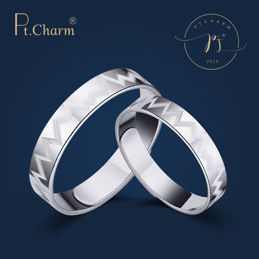 Pt.Charm platinum ring couple ring pt950 live adjustable platinum engagement ring love heartbeat ring wedding ring women's ring 3.5-3.6g adjustable size 8-15