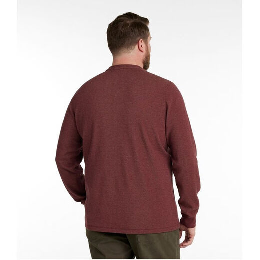 L.L.Bean men's long-sleeved Henley shirt cotton retro soft knitted T-shirt soft casual business TA523188 Classic Navy S suitable for bust 97-105cm