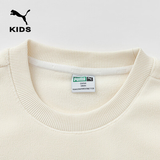Puma's new children's long-sleeved sweatshirt half turtleneck double-sided velvet original white 10101 165