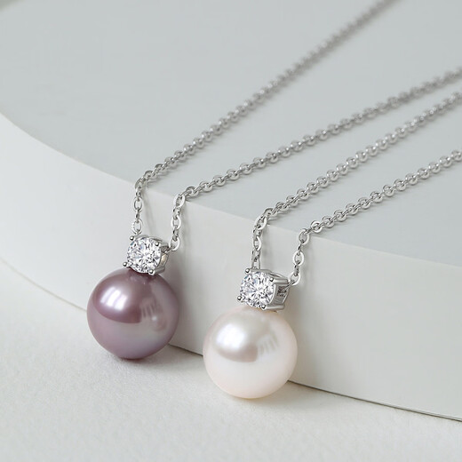 Pearl Queen Princess Diana Edison Pearl Pendant S925 Silver Purple White Pearl Necklace Birthday Gift White 11-12mm