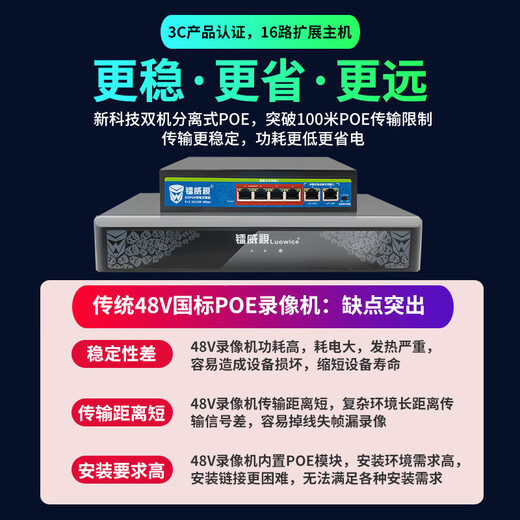 镭威视500万高清夜视POE摄像头手机远程高清设备工厂仓库商用商铺超市监控套装全套设备摄像头室外防水 热销【500万】4路套装+送显示屏 推荐【95%客选】选2T硬盘免费升级3T
