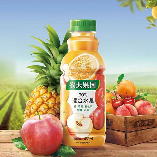 Nongfu Orchard Nongfu Spring Nongfu Orchard 450ml*15 bottles Orange juice Mango Pineapple Guava 30% mixed fruit and vegetable juice drink Orange Apple Cherry Plum 450ml*5 bottles