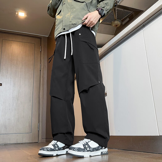 Dingfengbaoluo casual pants men's autumn loose long pants sports quick-drying American outdoor overalls 2416 black XL