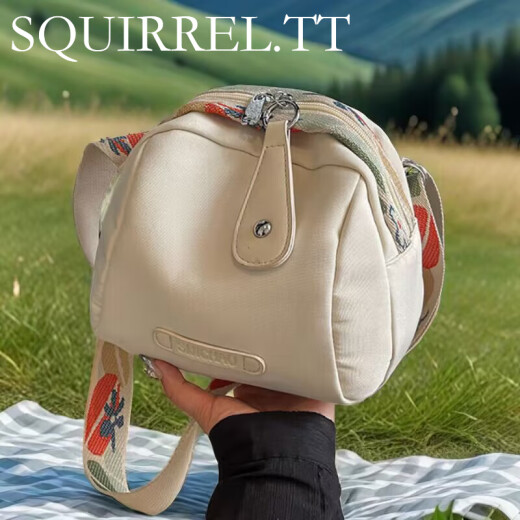 松团团 SQUIRREL.TT女包帆布2025新款贝壳包单肩包斜挎包包休闲运动旅行徒步挎包布包 绿色