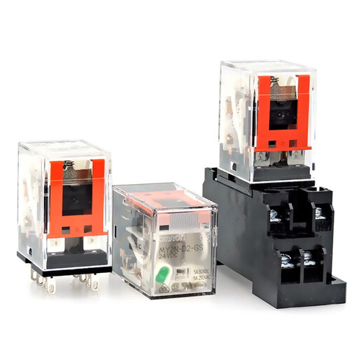 Omron OMRON small DC intermediate relay MY2N-D2 with two poles MY4N-CR-GS with resistance and capacitance 8 feet 14 feet MY4N-CR-GS AC220V with base