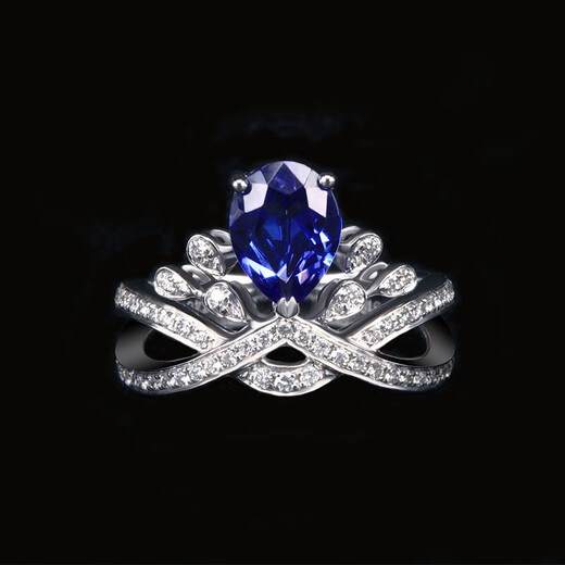 Xianni gemstone ring group set diamond ring 18K gold tanzanite diamond ring colored gemstone water drop tanzanite women's ring