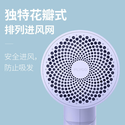 FLYCO high-speed hair dryer household negative ion constant temperature hair care high wind speed drying bass portable hair dryer for dormitory students negative ion hair care FH6277 1800W high power