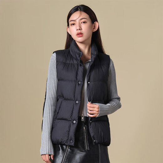 Tambor Down Jacket Vest Women's Stand Collar Loose Short Style Down Vest Jacket TD336006 Black 180