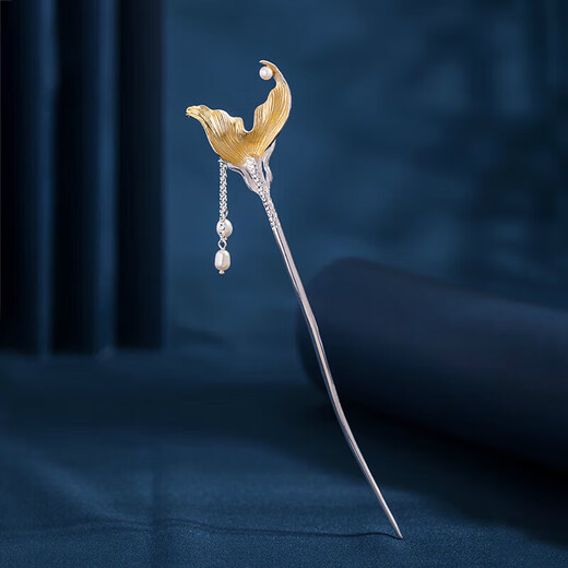 Meng Junchen, I will have you for the rest of my life, mermaid hairpin for women, silver imitation pearl tassel, ancient style cheongsam, new Chinese style hairpin, I will have you for the rest of my life, 925 silver