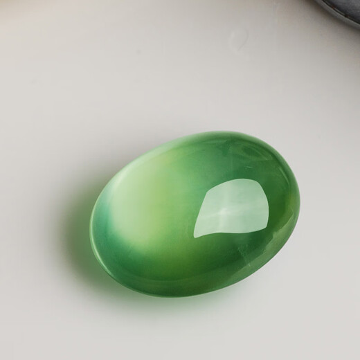 Ice prehnite ring surface, bare stone egg surface, jade rough stone, gemstone, colored treasure can be inlaid with ring, picture color