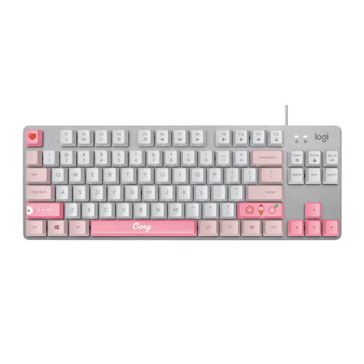 
Logitech K835 wired mechanical keyboard Gaming office business peripherals TTC axis 84 keys LINE FRIENDS White Red axis